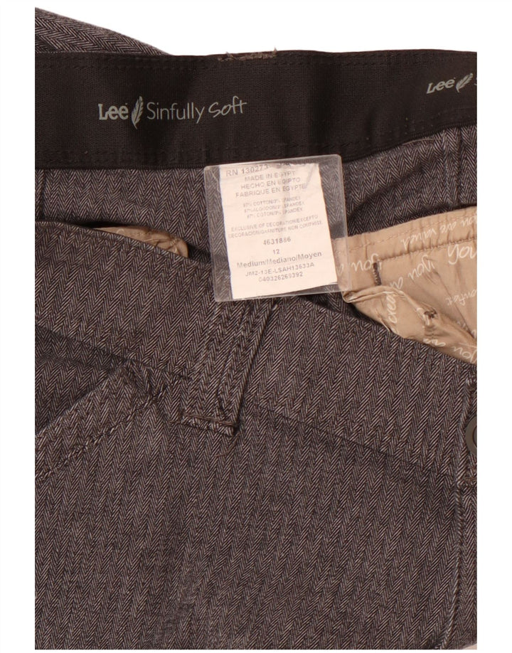 Damskie proste spodnie LEE US 12 Large W32 L31 Szara jodełka