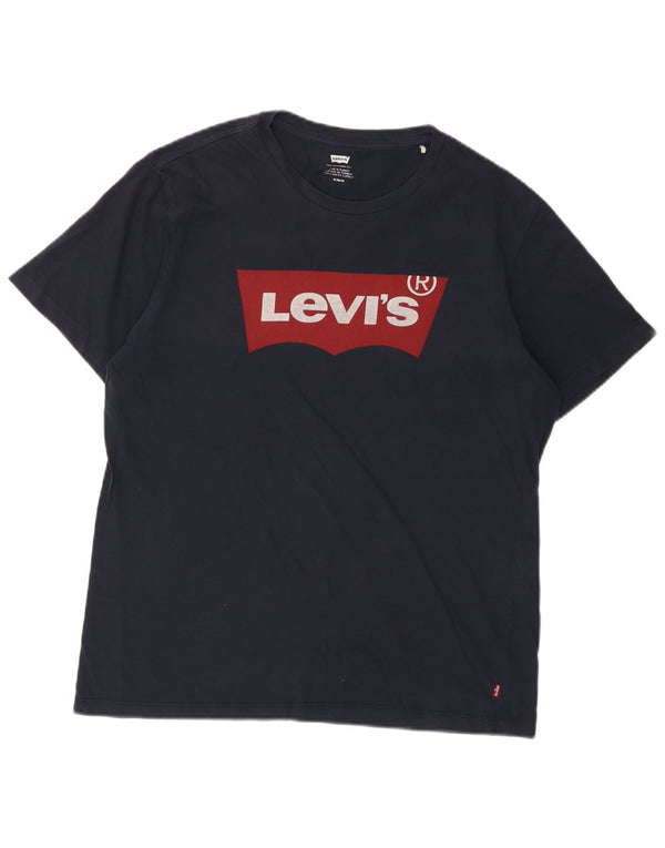 Męski T-shirt z grafiką Levi's, średni, granatowy, bawełniany