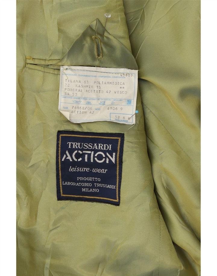 Męska marynarka zapinana na 2 guziki Trussardi IT 52 XL, zielona wełna