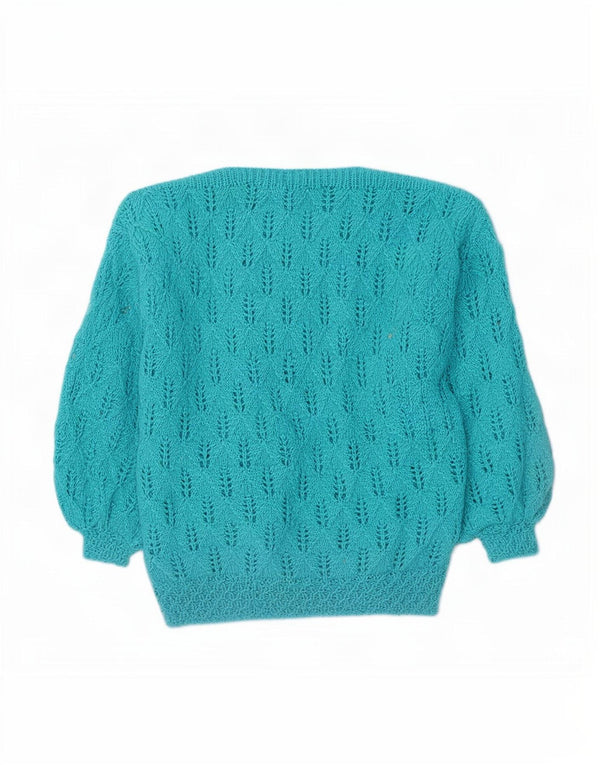 Vintage Womens Boat Neck Jumper Sweater UK 16 Large Blue