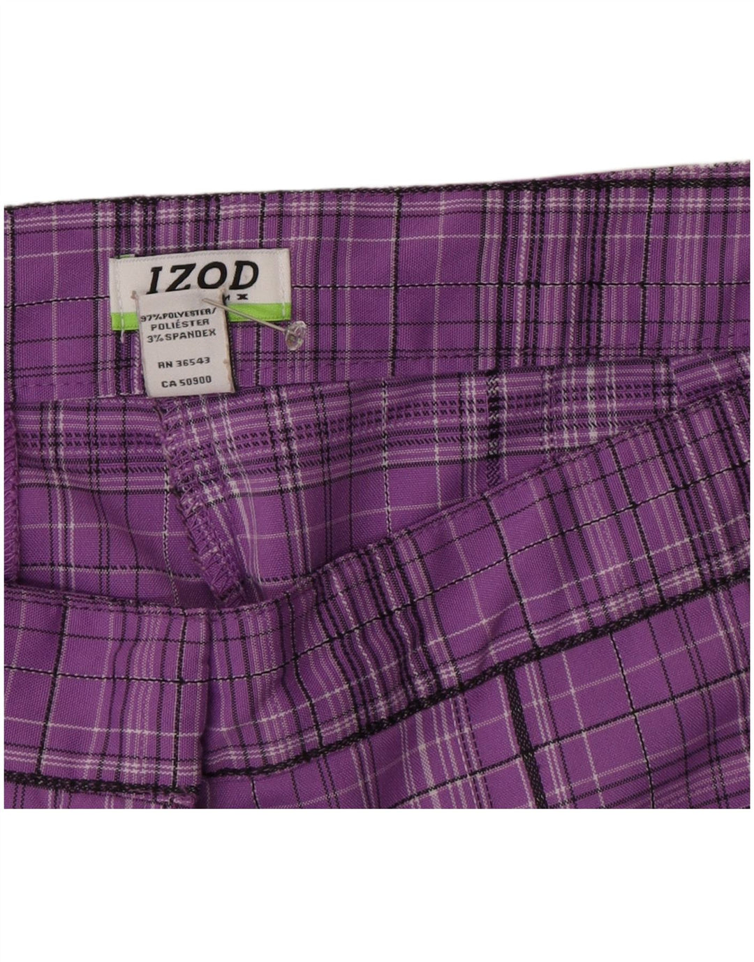 Damskie bermudy Izod US 16 2XL W34 Fioletowa poliester w kratkę