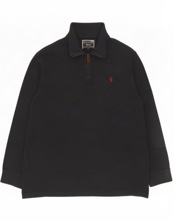 Polo Ralph Lauren Męski sweter z zamkiem błyskawicznym XL, szary, bawełniany