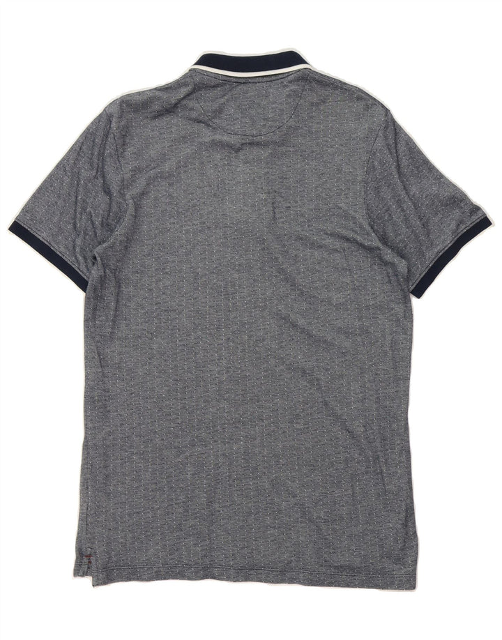 JACK & JONES Mens Polo Shirt Large Navy Blue Spotted Cotton Vintage Jack & Jones and Second-Hand Jack & Jones from Messina Hembry 