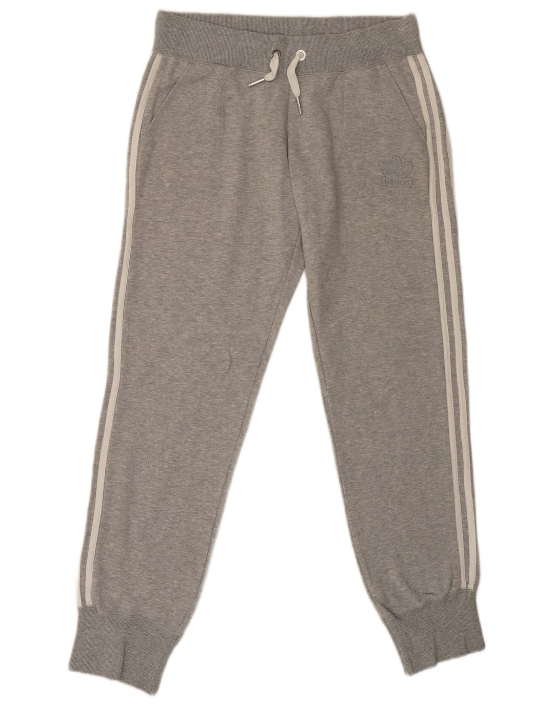 Damskie spodnie dresowe ADIDAS Joggers UK 16, duże, szare, poliestrowe