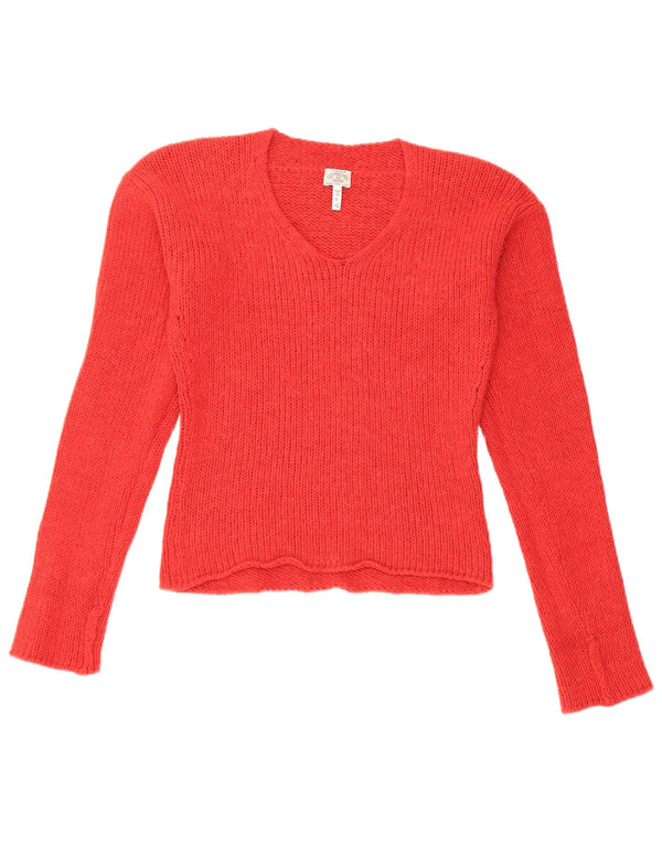 Damski sweter Armani Jeans z dekoltem w kształcie litery V, UK 14, duży czerwony