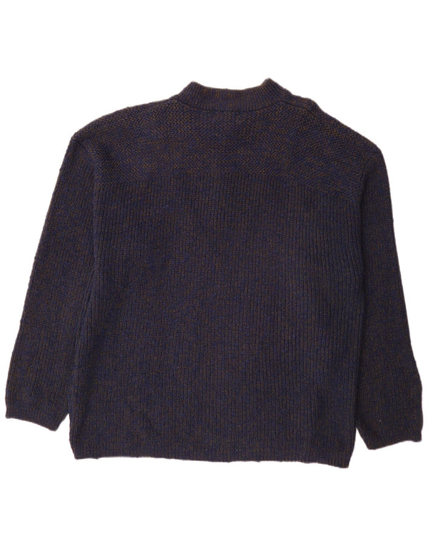 Męski sweter zapinany na guziki Eddie Bauer XL Granatowy, bawełniany nakrapiany