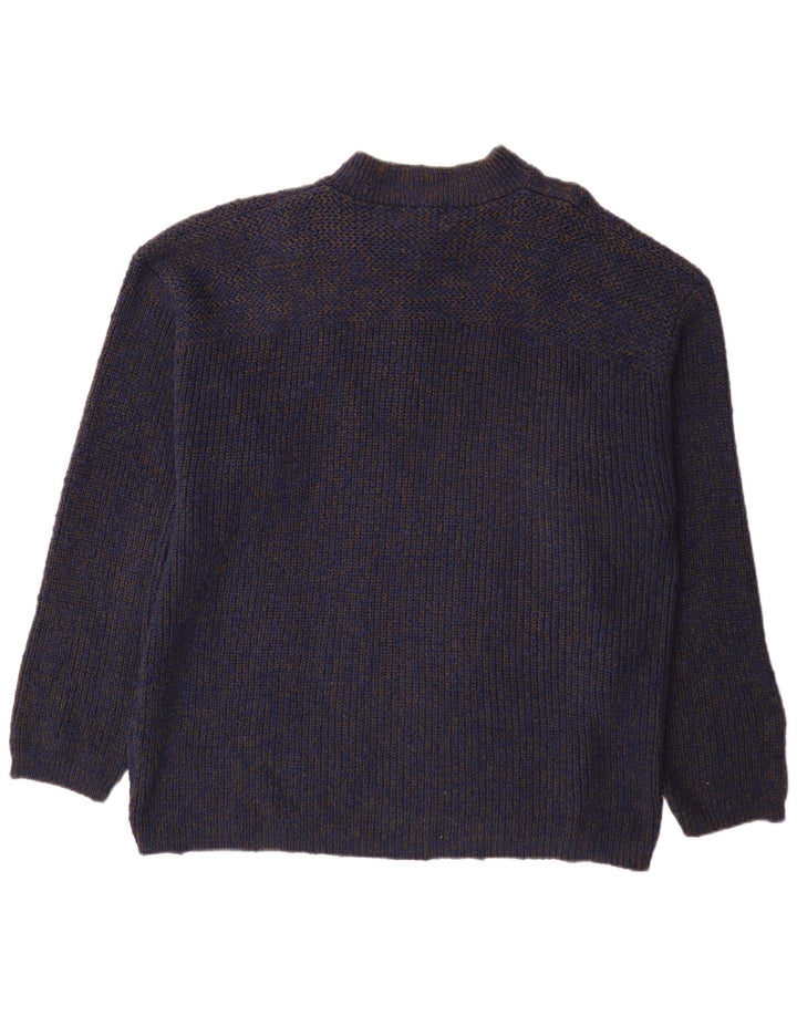 Męski sweter zapinany na guziki Eddie Bauer XL Granatowy, bawełniany nakrapiany