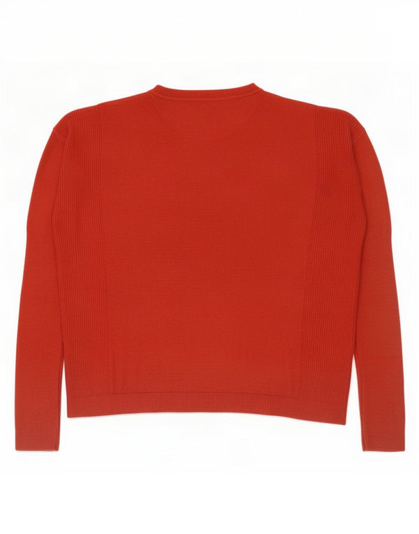 Marks & Spencer Damski sweter z okrągłym dekoltem UK 14, duży, czerwony akryl