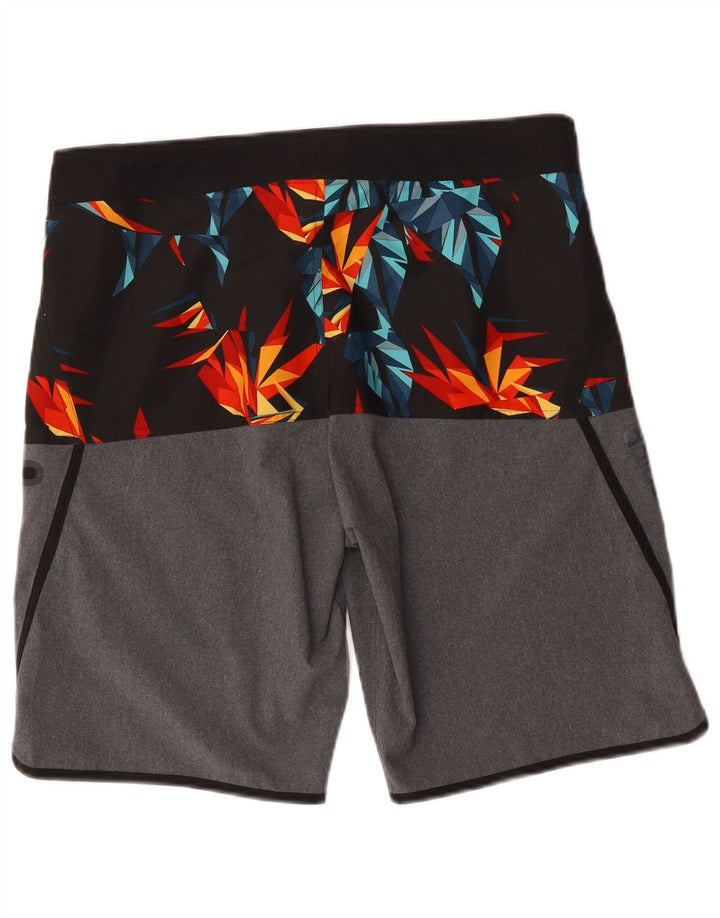 Męskie spodenki kąpielowe Adidas, średnioszare, geometryczne, poliestrowe