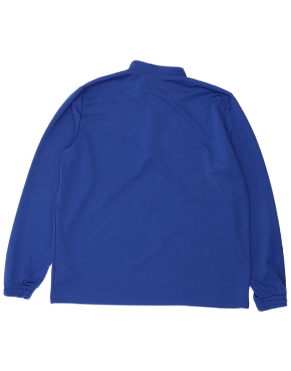 Adidas Męskie Zip Neck Regular Fit Top z długim rękawem 2XL Niebieski Poliester Sport