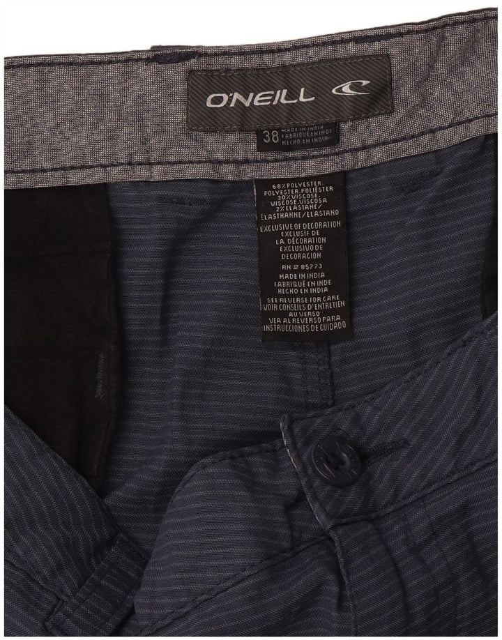 Męskie spodenki chino O'Neill W38 XL, granatowe, poliestrowe w prążki