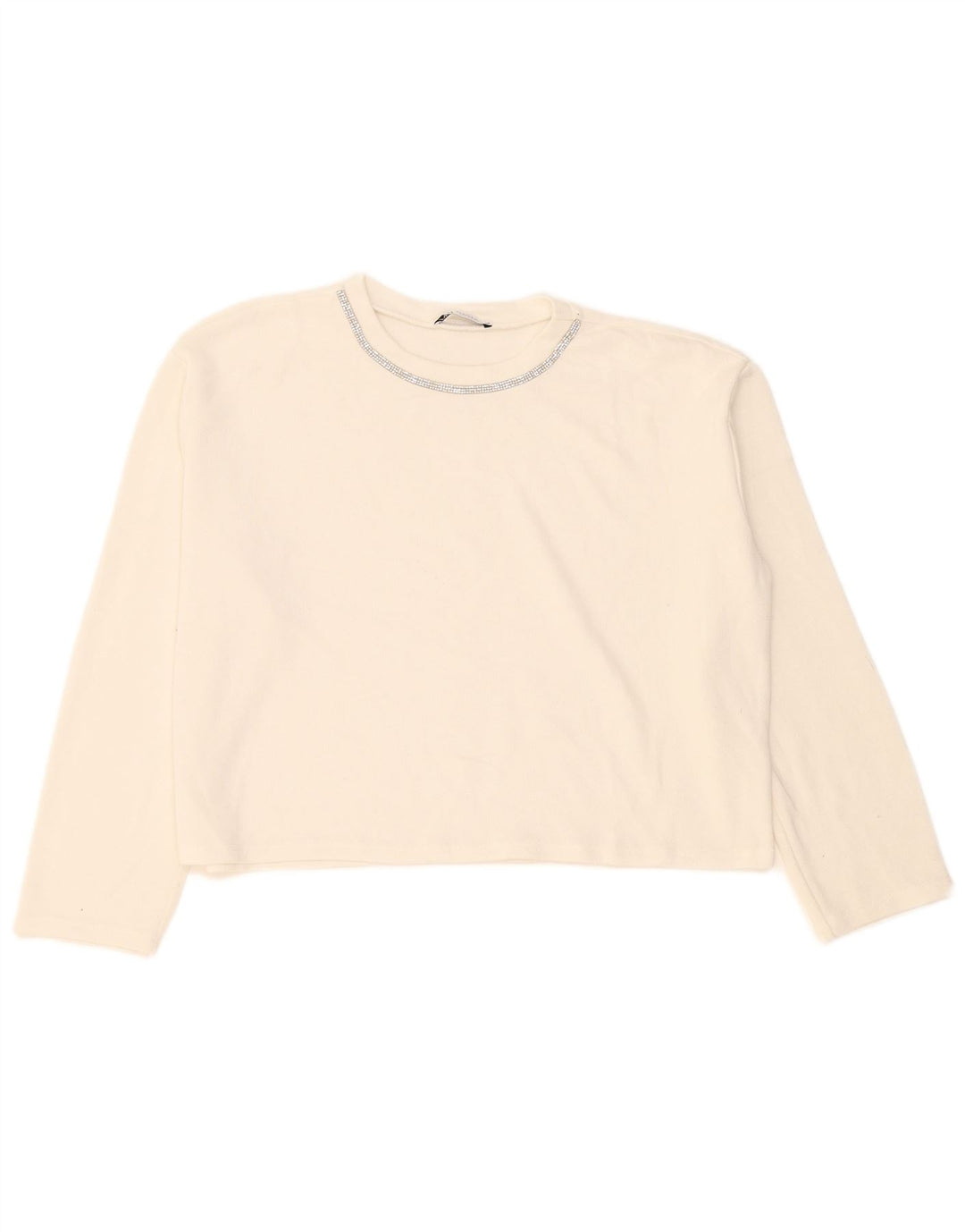 Damski top oversize Zara z długim rękawem, UK 14, średni biały