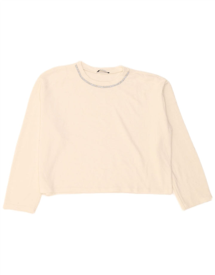 Damski top oversize Zara z długim rękawem, UK 14, średni biały