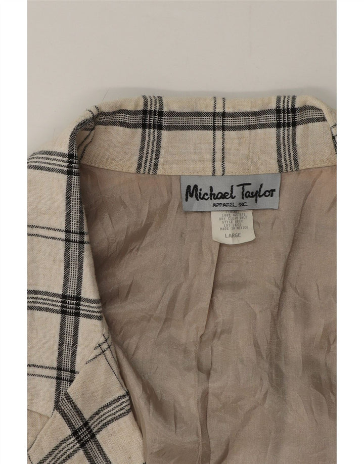 Damska marynarka Michael Taylor Oversize Longline UK 16, duża, beżowa