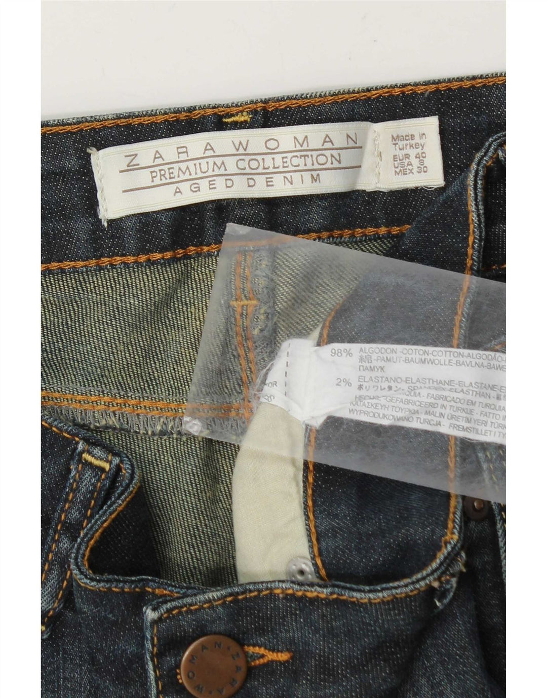 Damskie jeansy Zara w trudnej sytuacji EU 40 Medium W30 L31 Granatowa bawełna