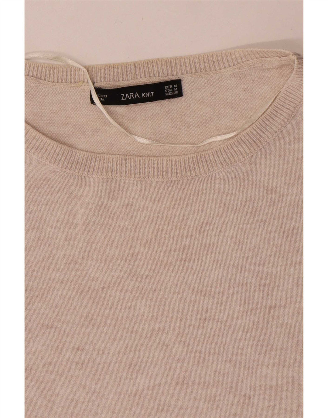 Damski sweter oversize z dekoltem w łódkę Zara UK 14 średni beż