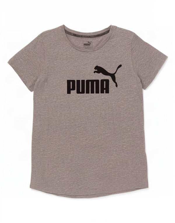 Damska koszulka z grafiką Puma Top UK 14, duża, szara, nakrapiana bawełna