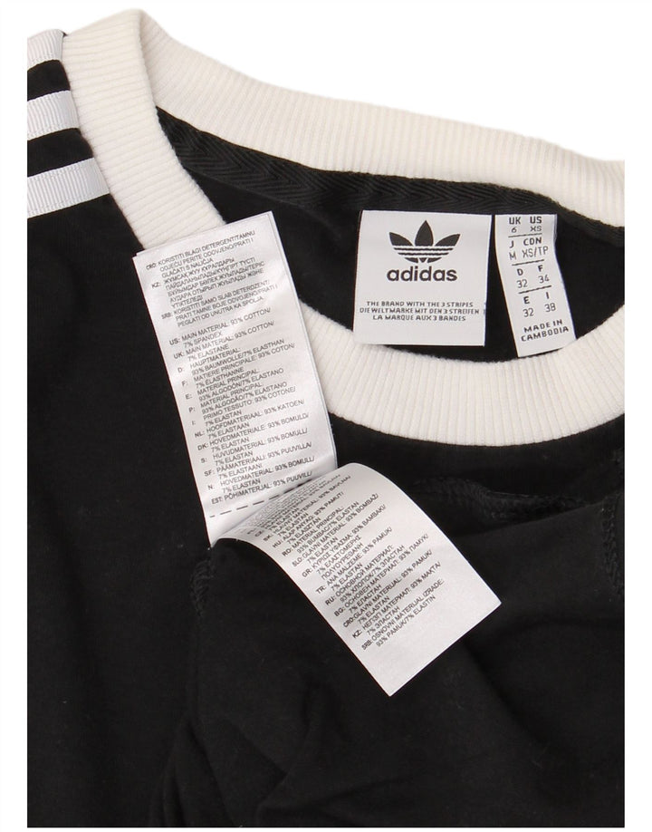 Damski top ADIDAS z długim rękawem, UK 6 XS, czarna bawełna
