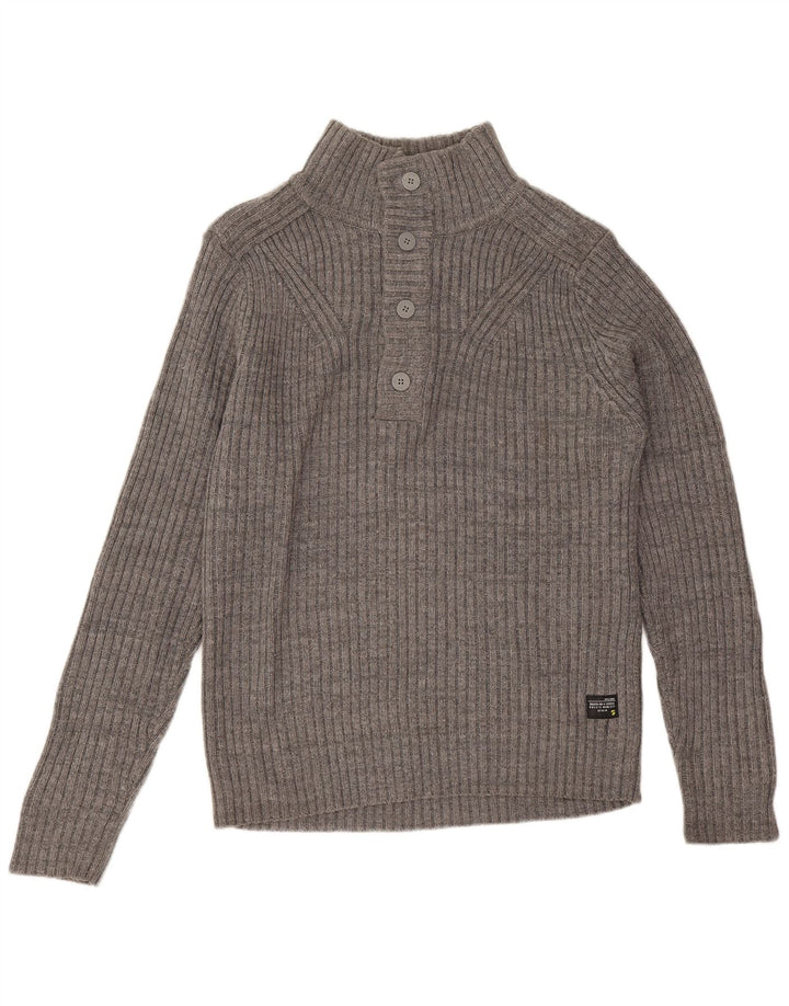 Męski sweter zapinany na guziki Jack & Jones, duży, szary, bawełniany