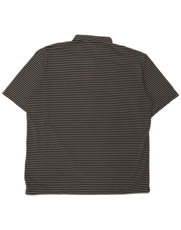 Męska koszulka polo Nike Dri Fit 3XL, czarna, poliestrowa w prążki