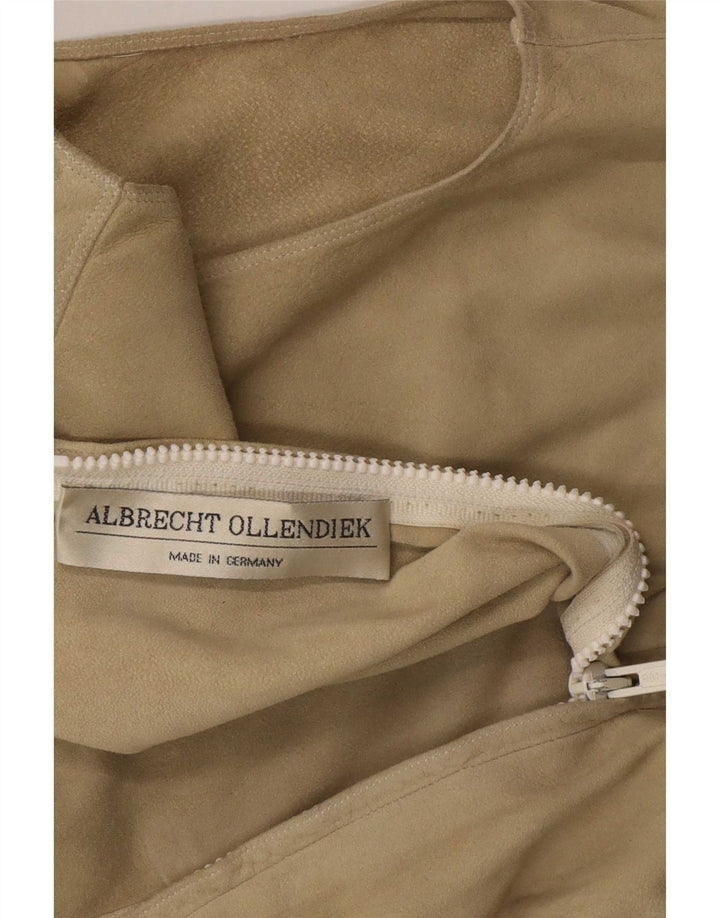 Zamszowa bluzka damska Vintage Top UK 10 Small Beige