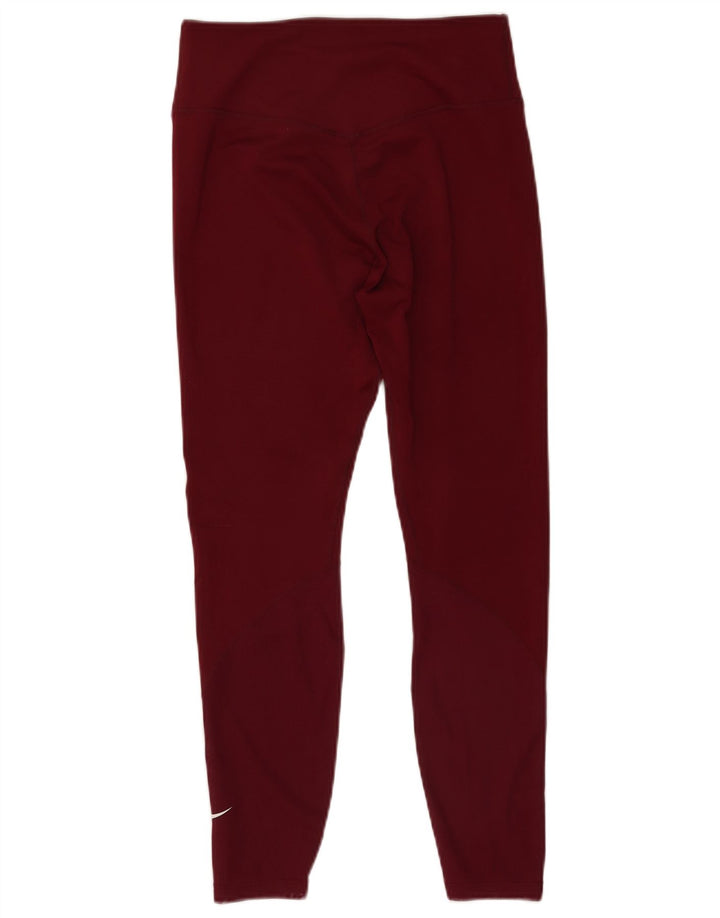 Damskie legginsy Nike Dri Fit UK 12, średni bordowy poliester