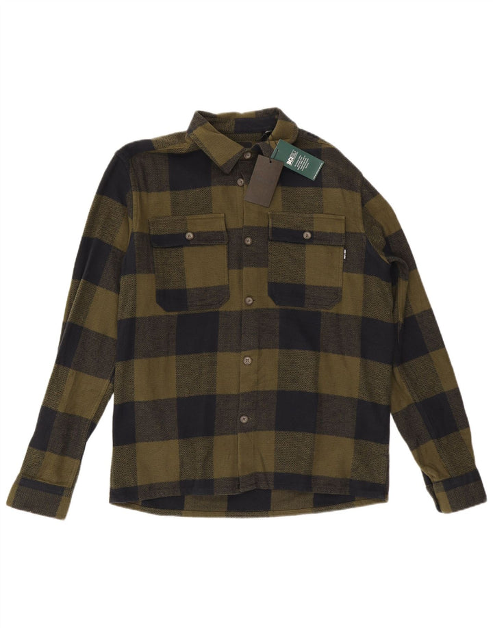 Koszula męska Only & Sons Flanelowa koszula wierzchnia, średnia khaki, bawełniana kratka