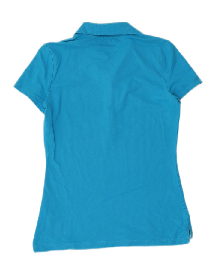 Damska koszulka polo TOMMY HILFIGER UK 10, mała, niebieska, bawełniana