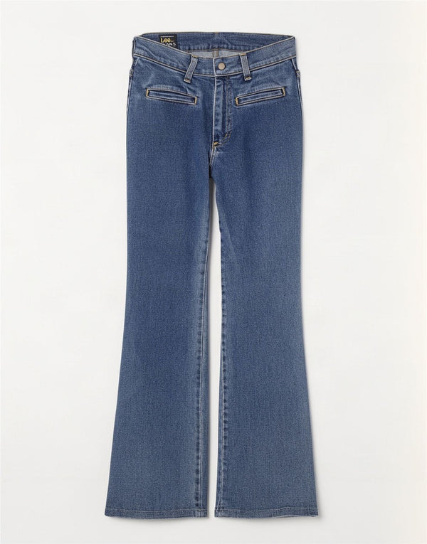 Damskie jeansy Lee Bootcut W26 L31 Niebieskie bawełniane