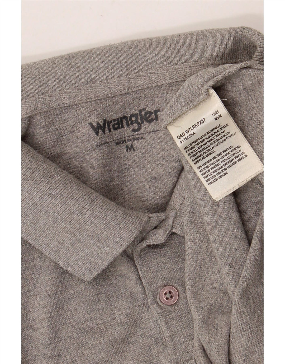 Męska koszulka polo WRANGLER Średnioszara, bawełniana w cętki