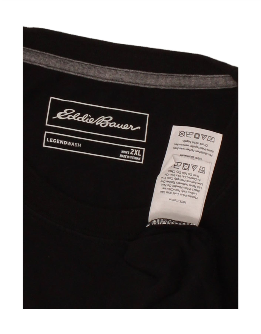 EDDIE BAUER Mens T-Shirt Top 2XL Black Cotton Vintage Eddie Bauer and Second-Hand Eddie Bauer from Messina Hembry 