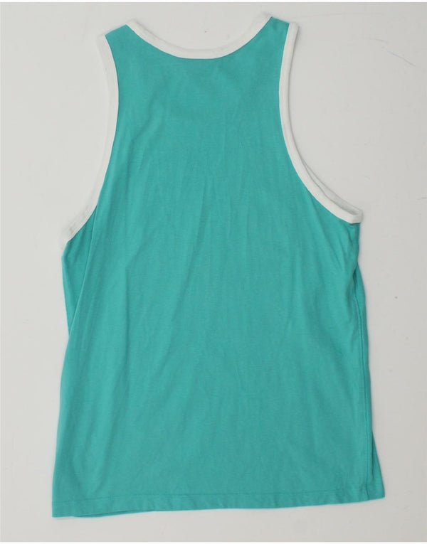 NIKE Mens Graphic Vest Top Medium Turquoise Cotton