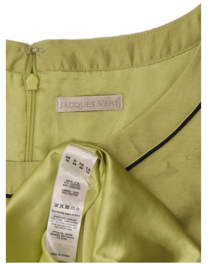 Damska sukienka płaszczowa bez rękawów Jacques Vert UK 18 XL Zielony poliester