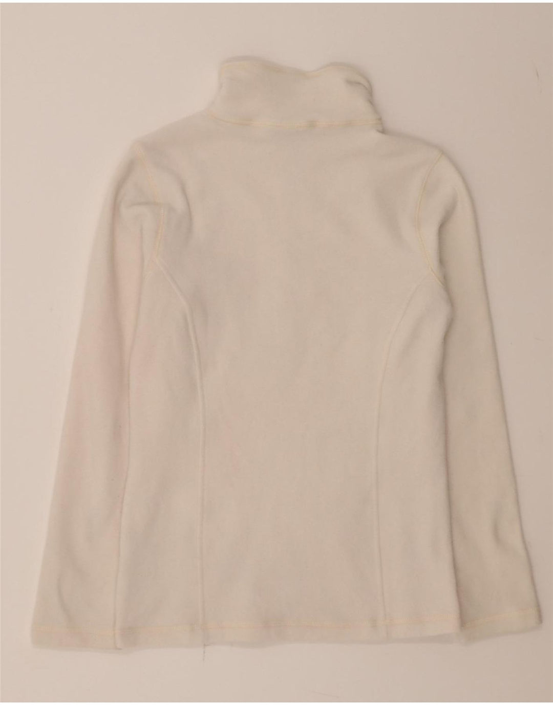 NAPAPIJRI Womens Zip Neck Fleece Jumper UK 12 Medium White Polyester Vintage Napapijri and Second-Hand Napapijri from Messina Hembry 