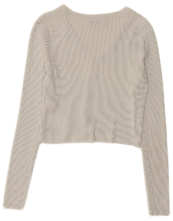 Damski krótki kardigan Zara UK 10 Small White Poliamid