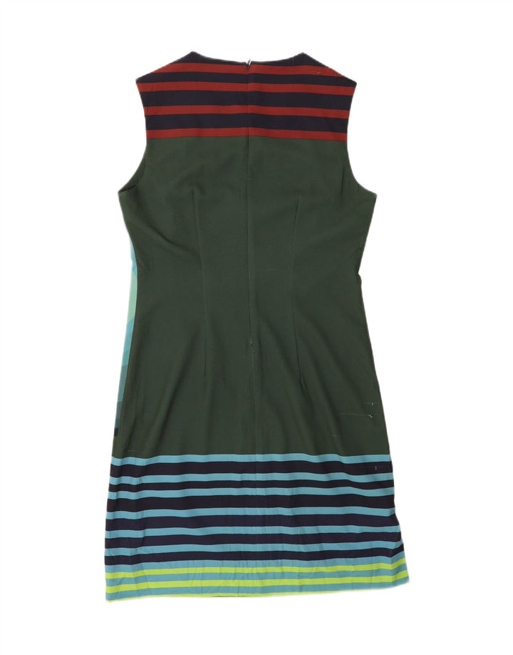 DESIGUAL Womens Graphic Sheath Dress EU 38 Medium Multicoloured Striped Vintage Desigual and Second-Hand Desigual from Messina Hembry 