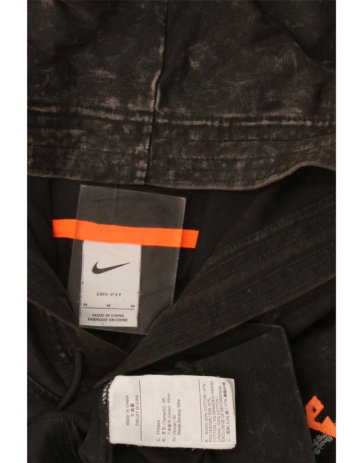 Męska bluza z kapturem Nike Dri Fit, średnia bawełna w kolorze khaki z plamkami