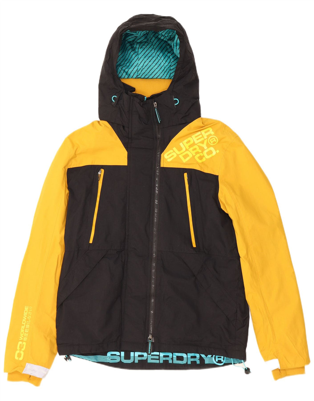 Męska kurtka wiatrówka SUPERDRY z grafiką UK 38 w kolorze średniej czerni