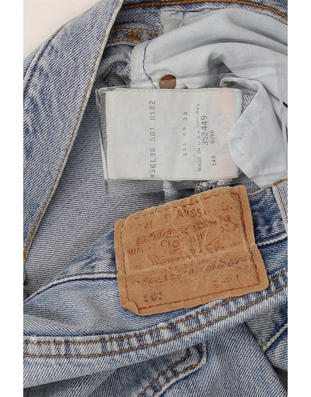 Męskie jeansy Levi's 501 w trudnej sytuacji W36 L28 Niebieska bawełna