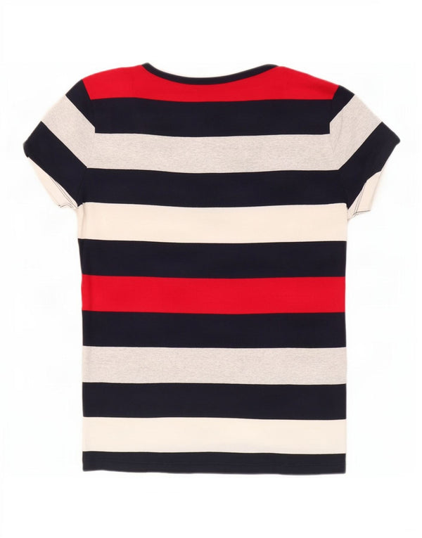 T-shirt damski Tommy Hilfiger Top UK 14, duży, bawełniany w granatowe paski