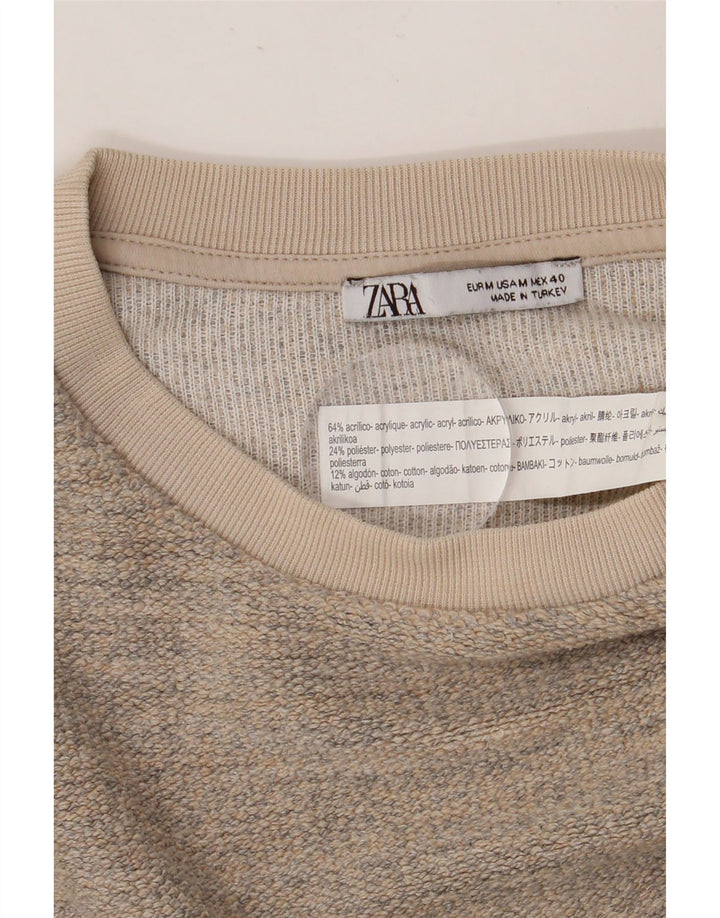 Damski sweter oversize ZARA UK 14, średni szary, nakrapiany akryl