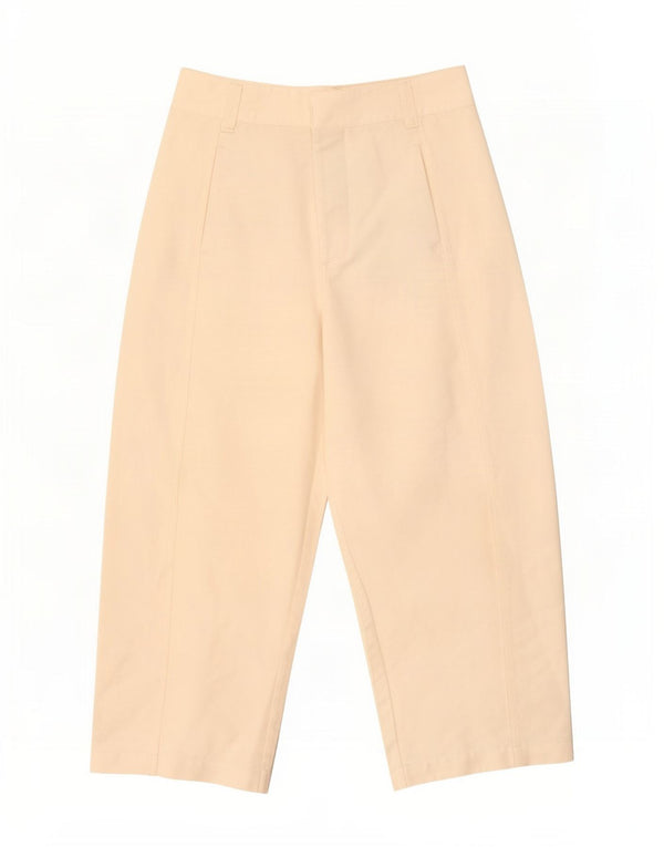 Zara Damskie, luźne spodnie z wysokim stanem, małe, W26 L24, beżowe