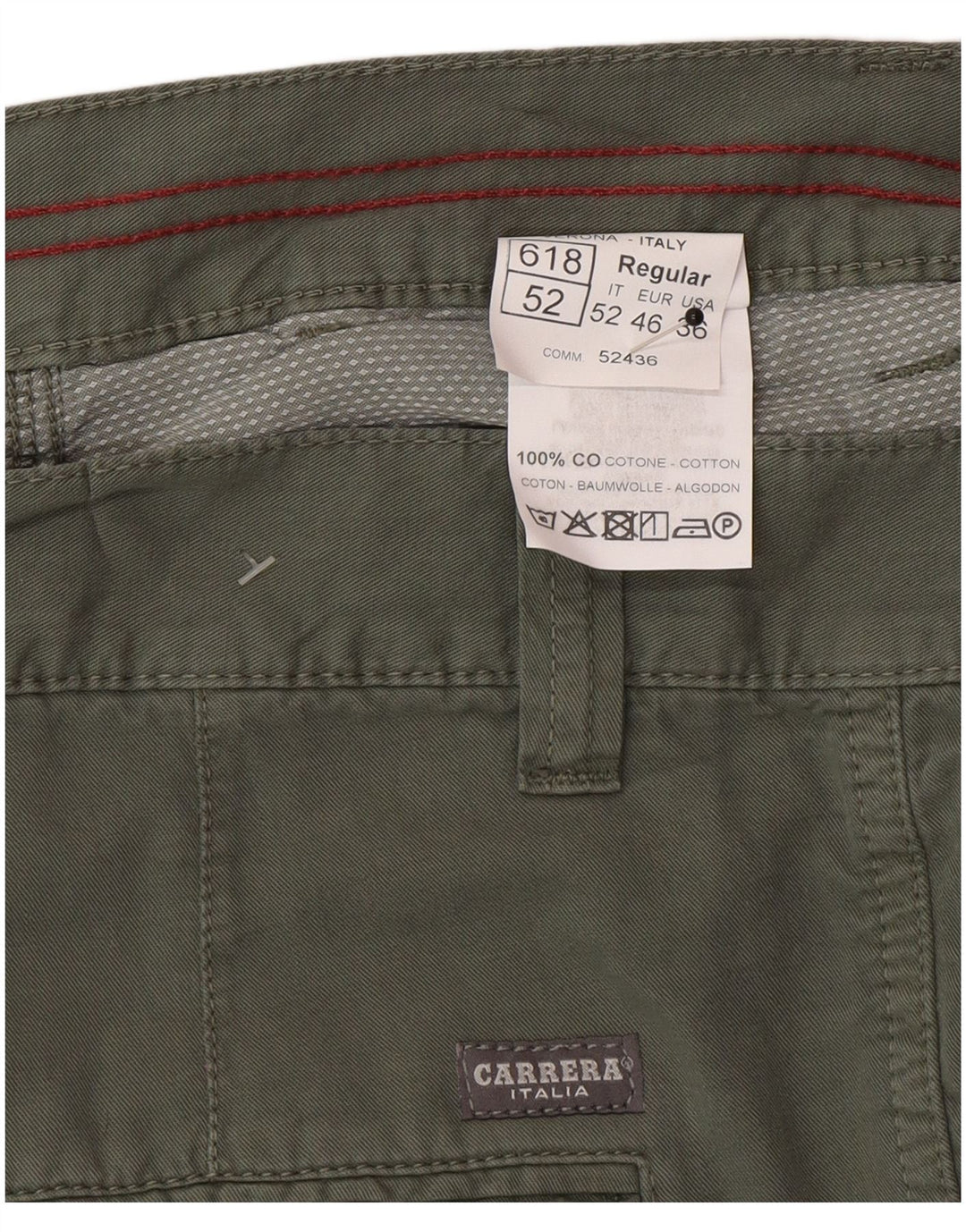 Męskie spodenki cargo Carrera IT 52 XL W36 Zielona bawełna