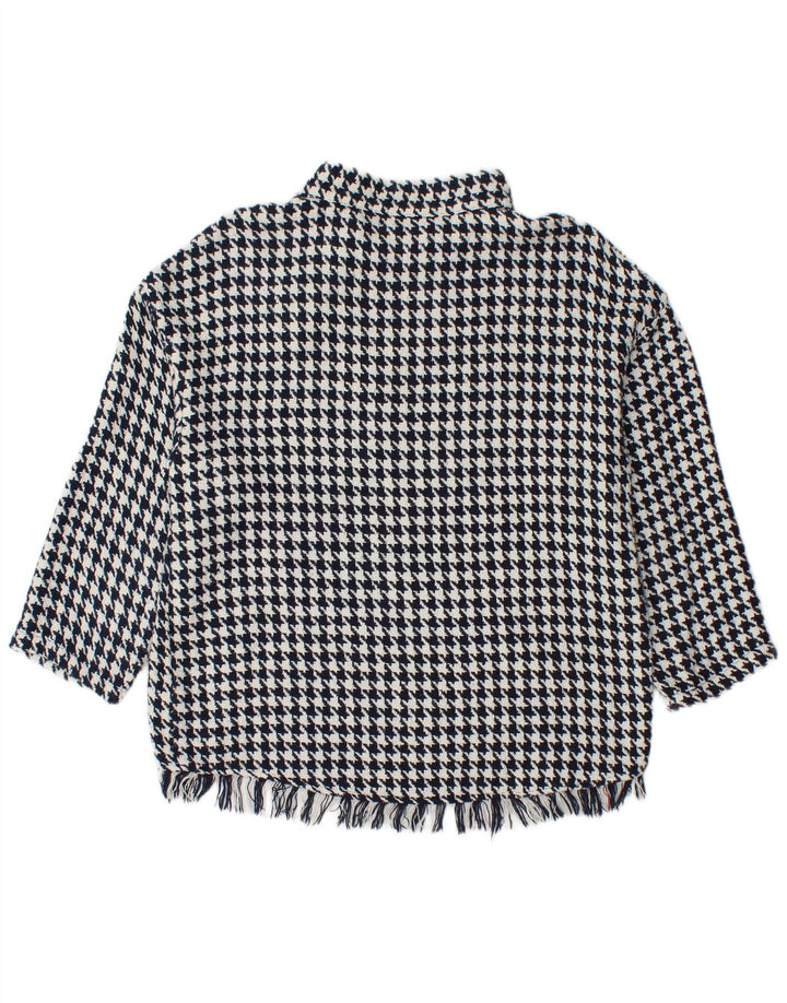 Damski sweter zapinany na guziki Zara UK 14 Średni granatowy w pepitkę