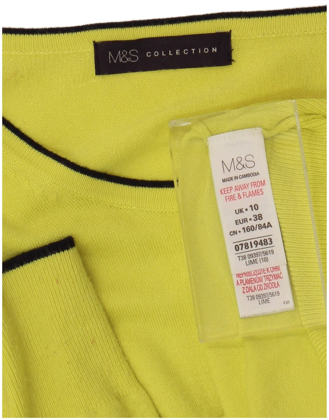 Marks & Spencer Damski sweter rozpinany UK 10 Small, żółta wiskoza