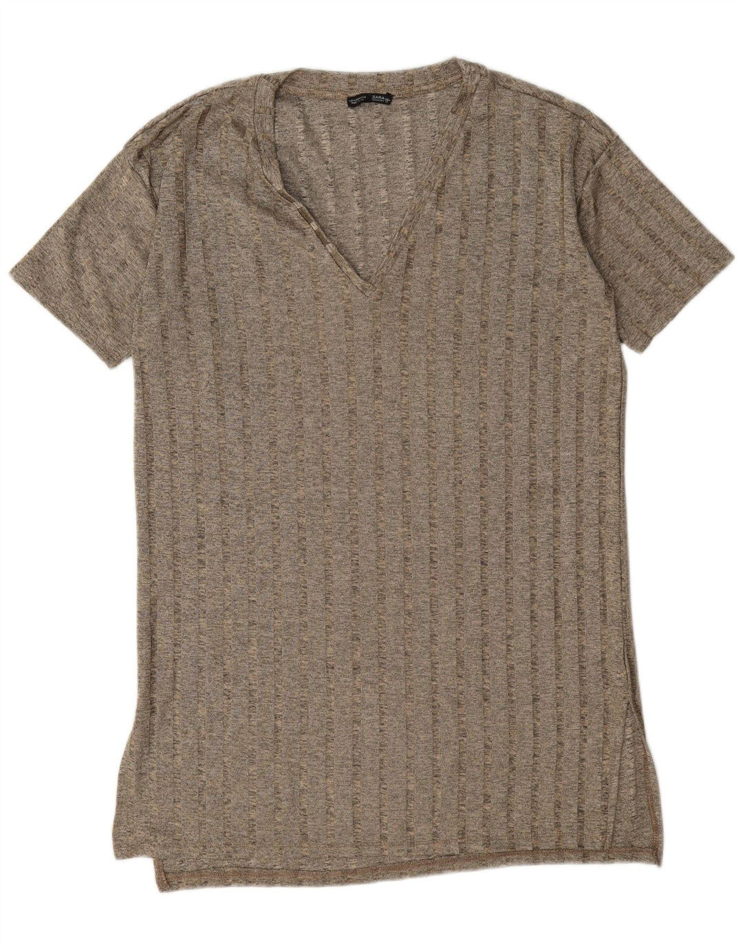 Damska sukienka t-shirtowa oversize Zara UK 14 w średnie szare paski