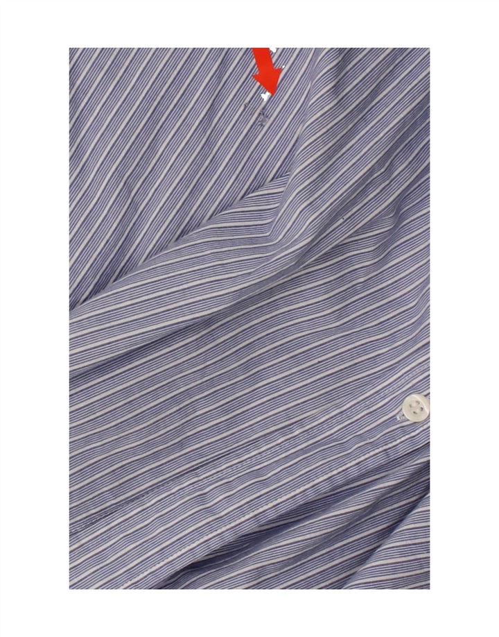 BRUGI Mens Shirt Large Blue Striped Cotton Vintage Brugi and Second-Hand Brugi from Messina Hembry 