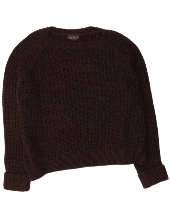 Topshop damski sweter oversize z dekoltem w łódkę UK 14, duży czarny akryl