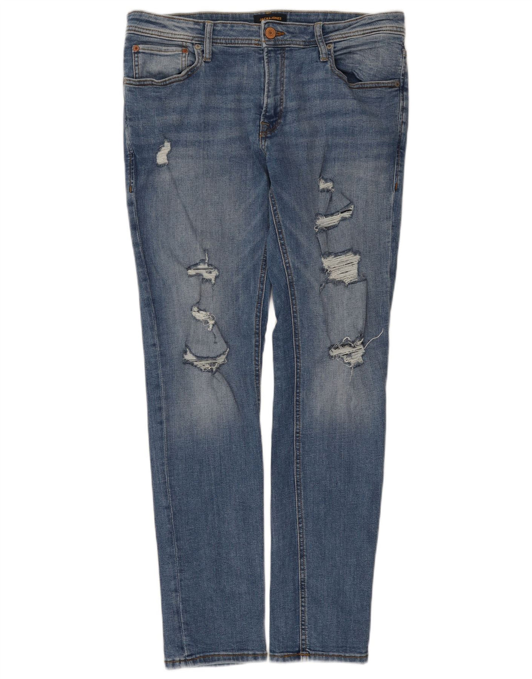 Męskie jeansy Jack & Jones w trudnej sytuacji W36 L32, niebieska bawełna