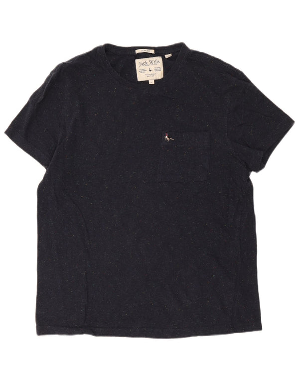 T-shirt męski typu slim fit Jack Wills, top XL, granatowa, bawełniana w cętki